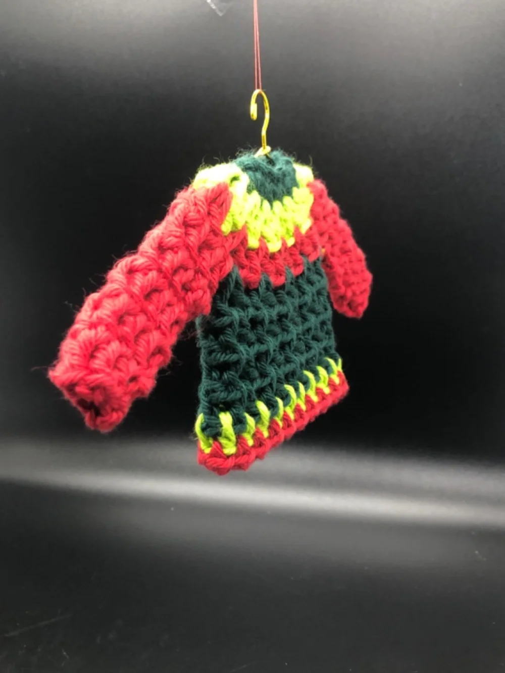 Mini Crochet Sweater Ornament, Gift Tag, Bag Accessory